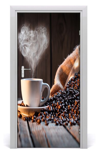 Samolepiace fototapety na dvere šálka kávy 95x205 cm