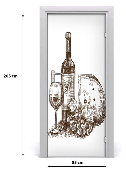 Fototapeta na dvere samolepiace víno a jednohubky 85x205 cm