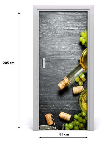Fototapeta na dvere samolepiace hrozno a víno 85x205 cm
