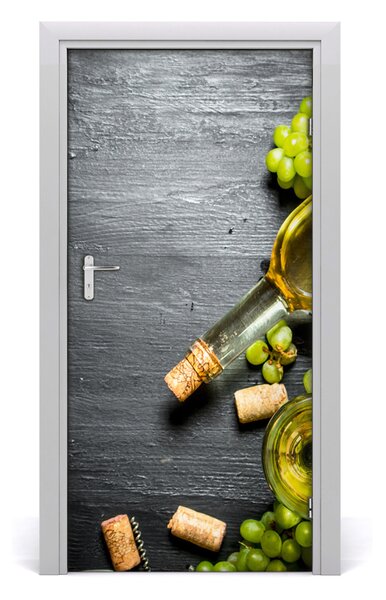 Fototapeta na dvere samolepiace hrozno a víno 95x205 cm