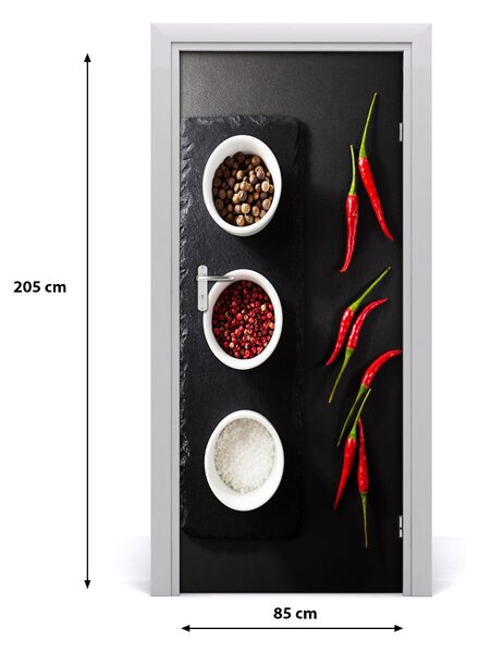Fototapeta dvere samolepiace korenie a paprika 85x205 cm