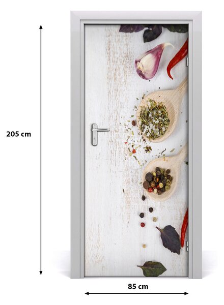Fototapeta dvere samolepiace zelenina a korenie 85x205 cm