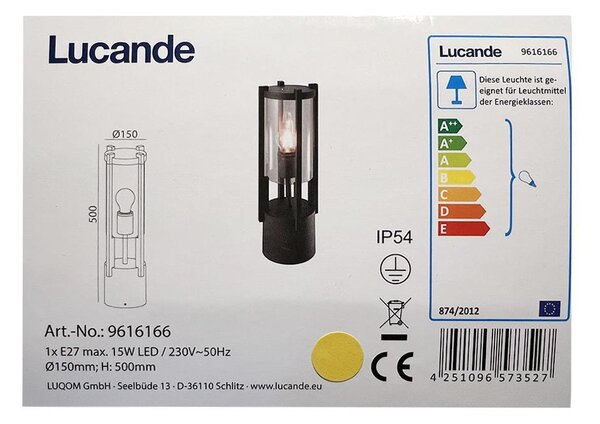 Lucande Lucande - Vonkajšia lampa BRIENNE 1xE27/15W/230V IP54 LW0607 + záruka 3 roky zadarmo