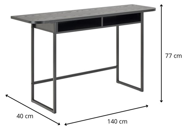 Actona Konzolový stolík Darlington 140 cm čierny dub