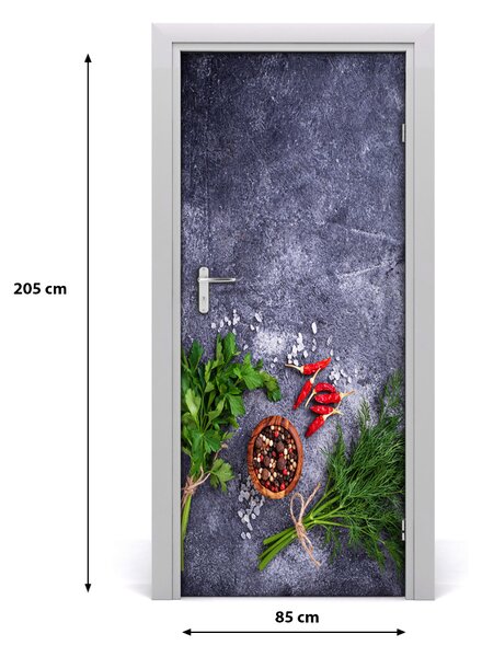 Fototapeta na dvere samolepiace bylinky a korenie 85x205 cm
