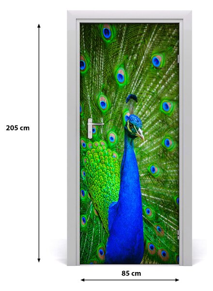 Samolepiace fototapety na dvere páv 85x205 cm