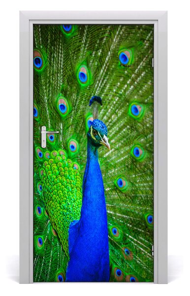 Samolepiace fototapety na dvere páv 95x205 cm