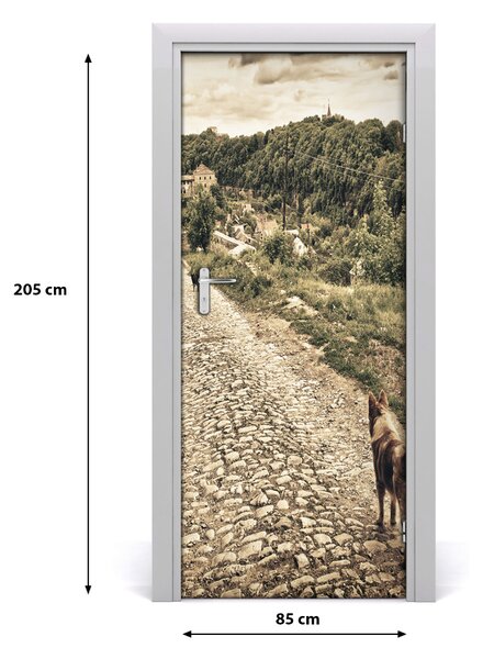 Samolepiace fototapety na dvere Dvaja psi kopec 85x205 cm