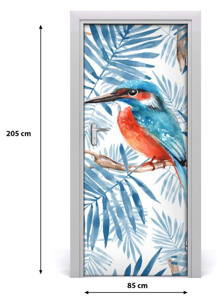 Samolepiace fototapety na dvere Vtáky a lístia 85x205 cm