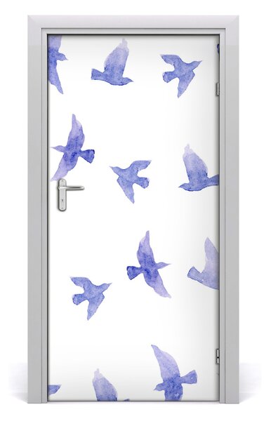 Samolepiace fototapety na dvere Modké lastovičky 95x205 cm