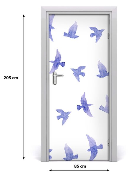 Samolepiace fototapety na dvere Modké lastovičky 85x205 cm
