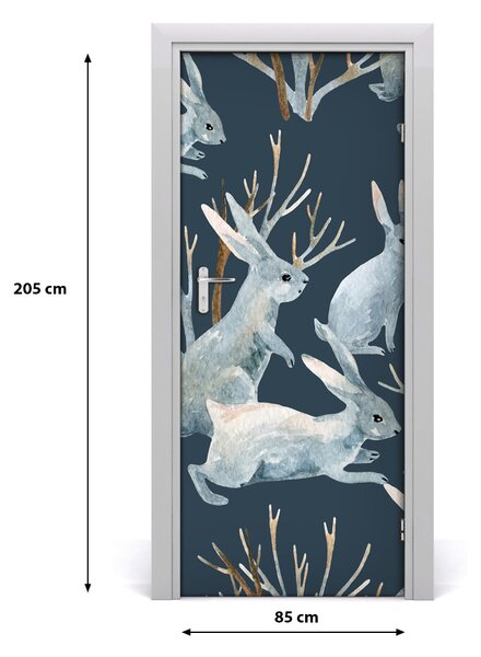 Samolepiace fototapety na dvere Králiky 85x205 cm