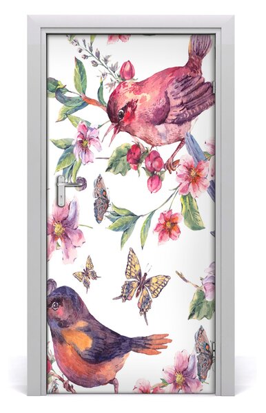 Samolepiace fototapety na dvere motýle kvety 95x205 cm