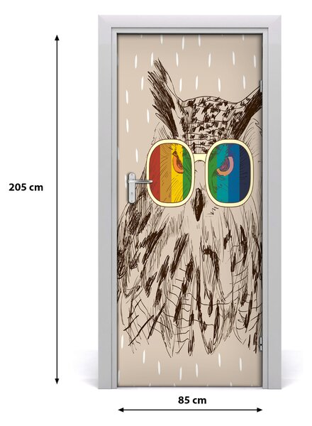 Samolepiace fototapety na dvere Sovy s okuliarmi 85x205 cm