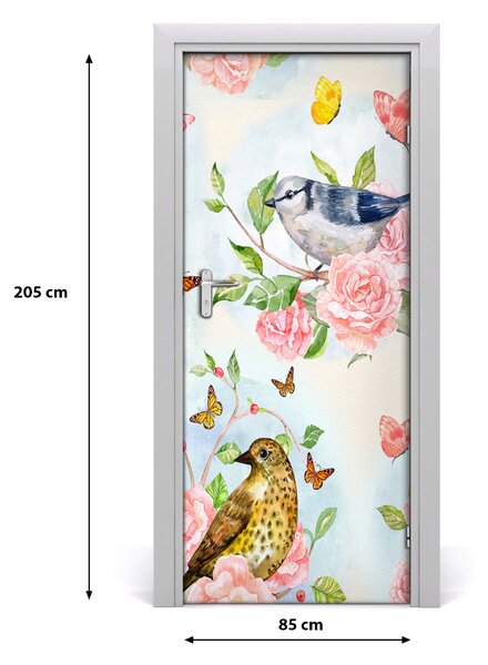 Samolepiace fototapety na dvere motýle kvety 85x205 cm