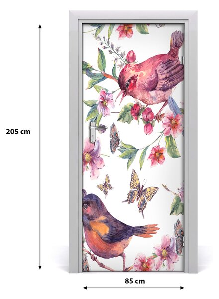 Samolepiace fototapety na dvere motýle kvety 85x205 cm