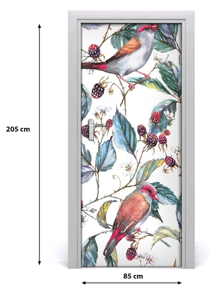 Samolepiace fototapety na dvere Vtáky a černice 85x205 cm