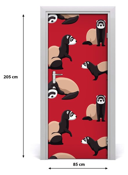 Samolepiace fototapety na dvere fretky 85x205 cm