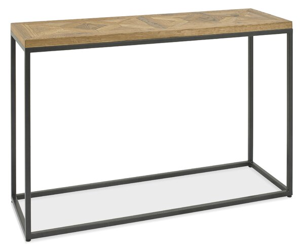 LivinHill Konzolový stolík Indus 116 cm z masívu dub prírodný/grafit
