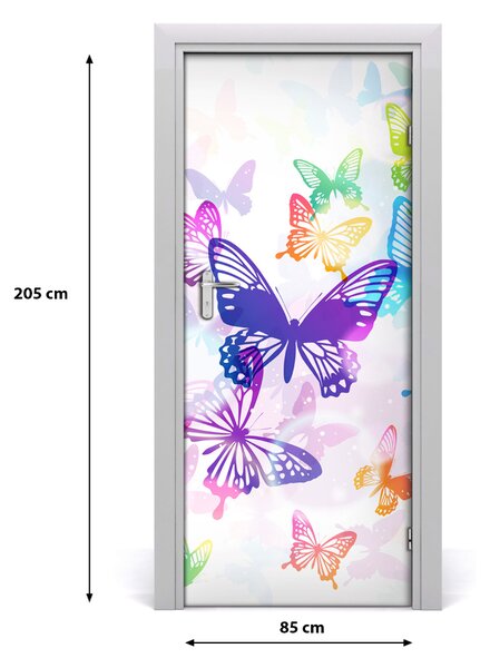 Samolepiace fototapety na dvere farební motýle 85x205 cm