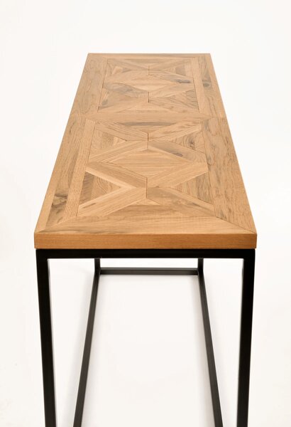LivinHill Konzolový stolík Indus 116 cm z masívu dub prírodný/grafit