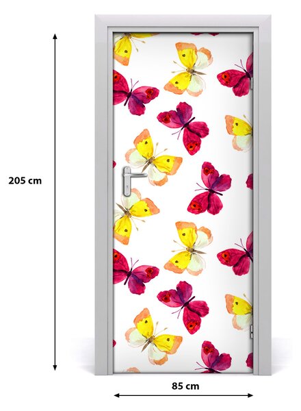 Samolepiace fototapety na dvere farební motýle 85x205 cm