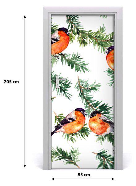 Samolepiace fototapety na dvere Červenka a ihličnany 85x205 cm