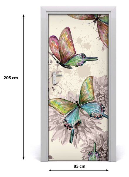 Samolepiace fototapety na dvere farební motýle 85x205 cm
