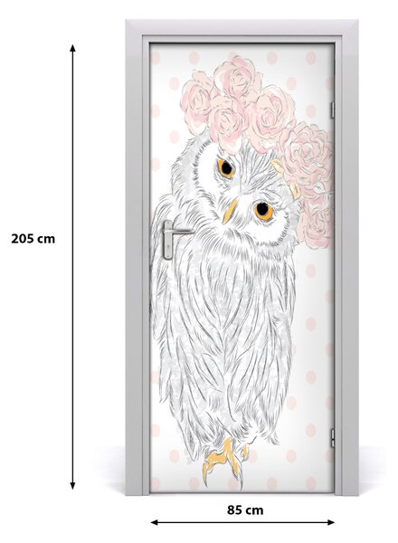 Samolepiace fototapety na dvere sova 85x205 cm