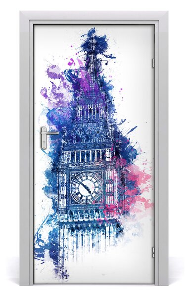 Samolepiace fototapety na dvere Farebný Big Ben 95x205 cm