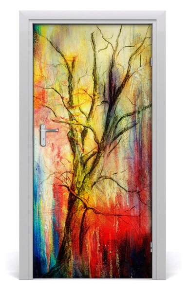 Samolepiace fototapety na dvere abstraktné drevo 95x205 cm