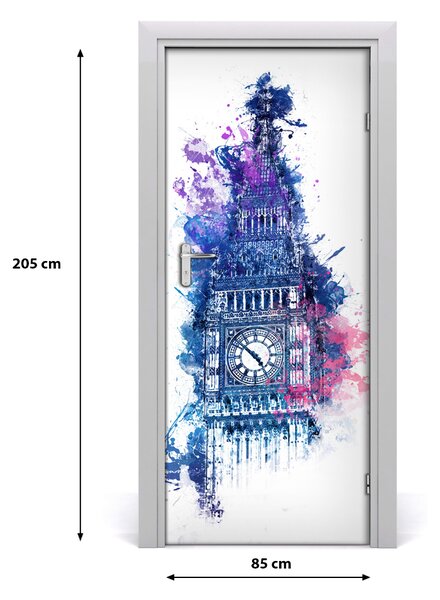 Samolepiace fototapety na dvere Farebný Big Ben 85x205 cm