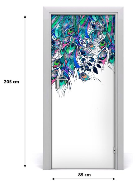 Samolepiace fototapety na dvere pávie perá 85x205 cm