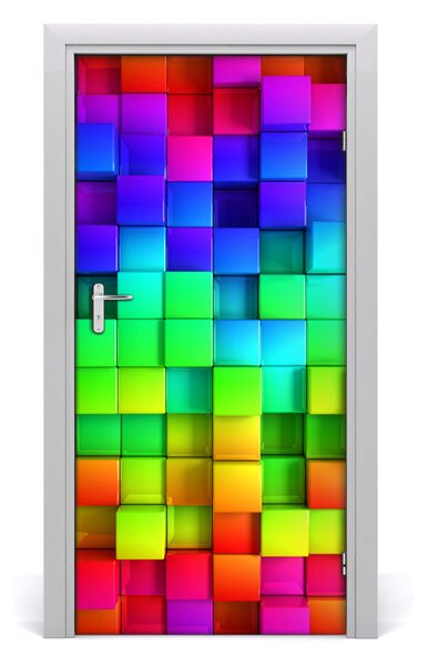 Samolepiace fototapety na dvere farebné krabičky 95x205 cm
