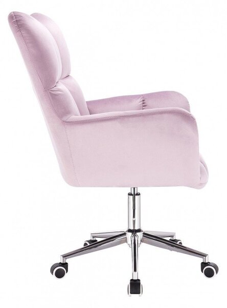LuxuryForm DESIGN Kreslo AURORA VELUR na striebornej podstave s kolieskami - levanduľa