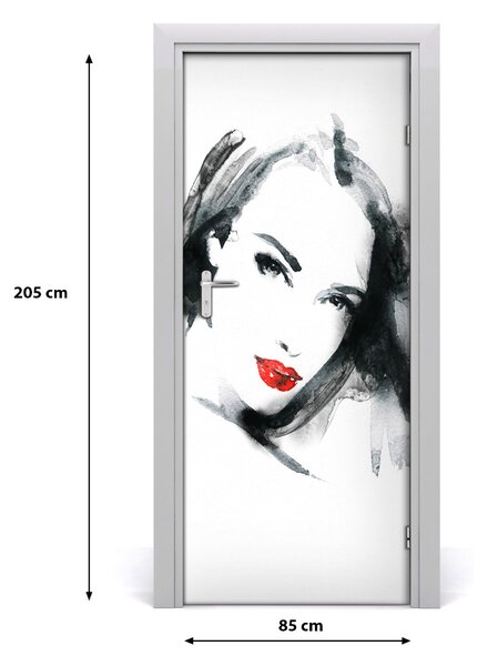 Samolepiace fototapety na dvere žena portrét 85x205 cm