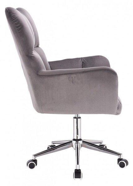 LuxuryForm DESIGN Kreslo AURORA VELUR na striebornej podstave s kolieskami - tmavo šedé