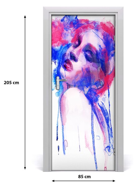 Samolepiace fototapety na dvere abstrakcie žena 85x205 cm