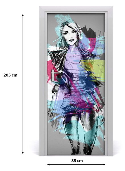 Samolepiace fototapety na dvere abstrakcie žena 85x205 cm