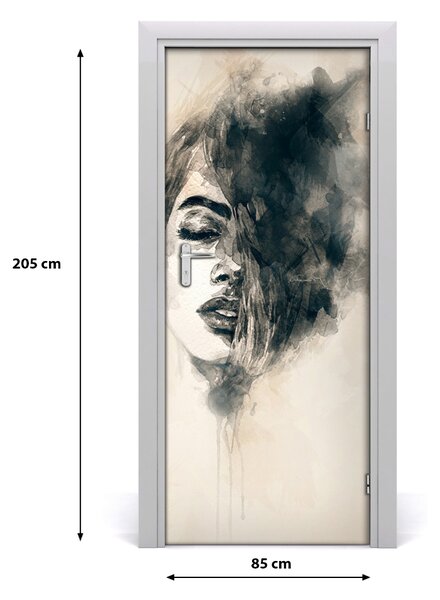 Samolepiace fototapety na dvere abstrakcie žena 85x205 cm