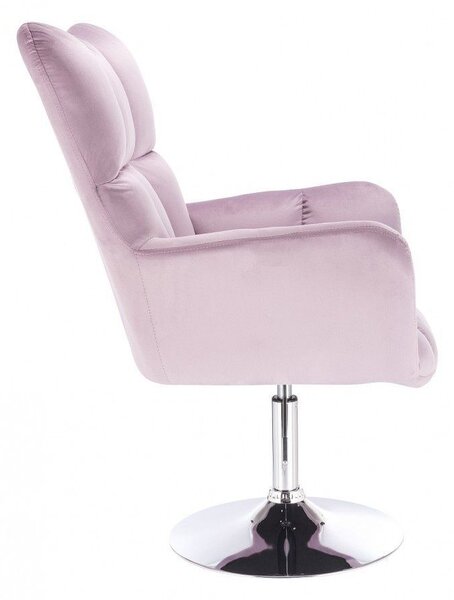LuxuryForm DESIGN Kreslo AURORA VELUR na striebornom tanieri - levanduľa