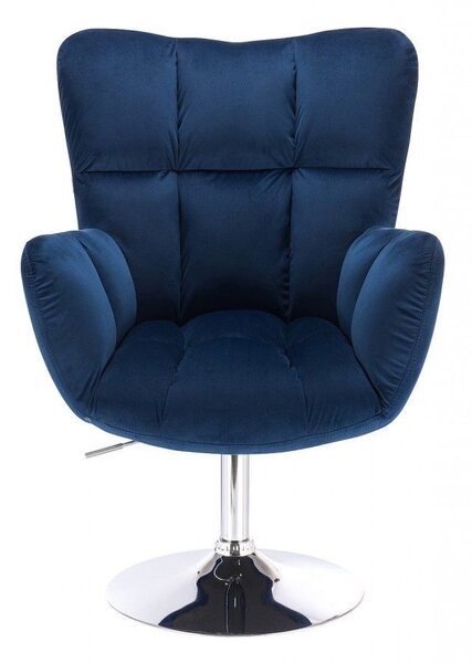 LuxuryForm DESIGN Kreslo AURORA VELUR na striebornom tanieri - modré