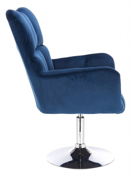 LuxuryForm DESIGN Kreslo AURORA VELUR na striebornom tanieri - modré