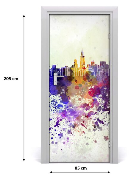 Samolepiace fototapety na dvere farebné Chicago 85x205 cm