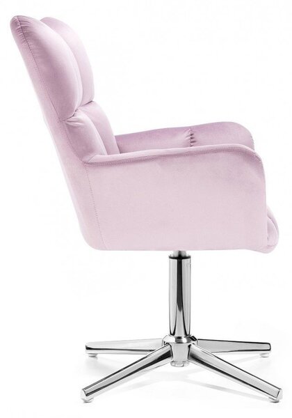 LuxuryForm DESIGN Kreslo AURORA VELUR na striebornom kríži - levanduľa