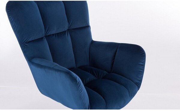 LuxuryForm DESIGN Kreslo AURORA VELUR na čiernom kríži - modré