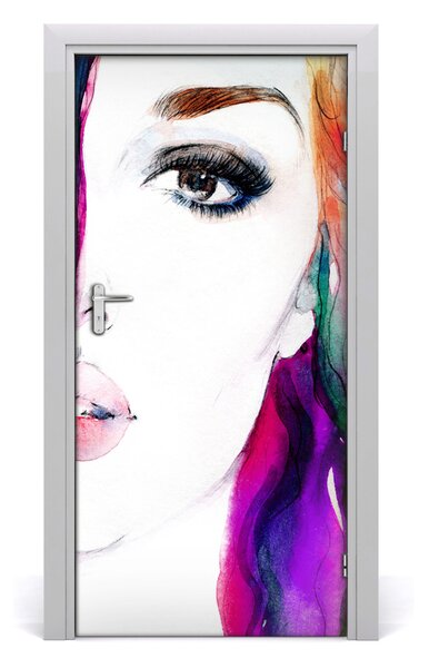 Samolepiace fototapety na dvere abstrakcie žena 95x205 cm
