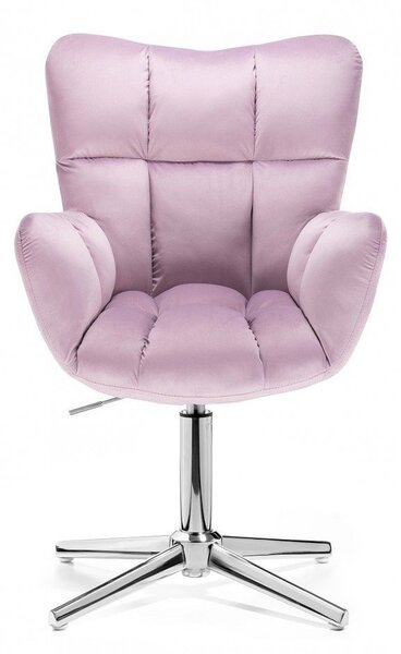LuxuryForm DESIGN Kreslo AURORA VELUR na striebornom kríži - levanduľa