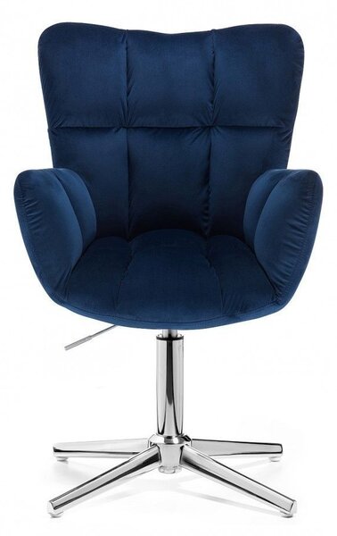 LuxuryForm DESIGN Kreslo AURORA VELUR na striebornom kríži - modré