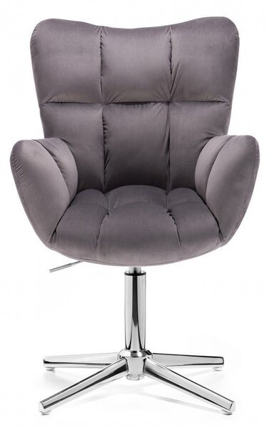 LuxuryForm DESIGN Kreslo AURORA VELUR na striebornom kríži - tmavo šedé